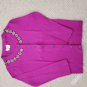 Kate Spade fuchsia pink embellished cardigan